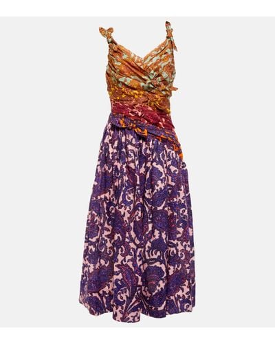Zimmermann Tiggy Bow Midi Dress - Multicolour