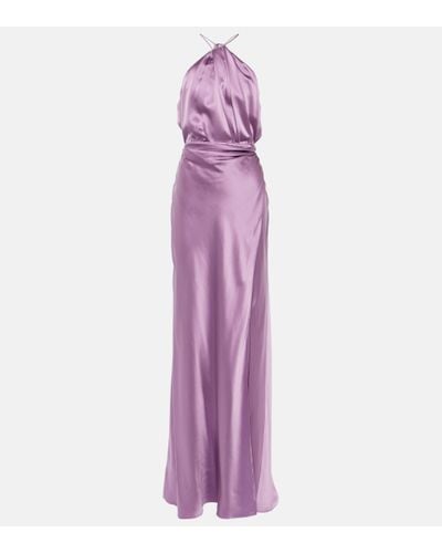 The Sei Asymmetric Silk Gown - Purple