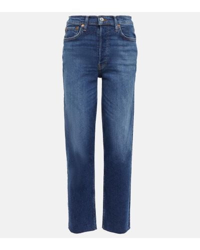 RE/DONE High-rise Straight Jeans - Blue