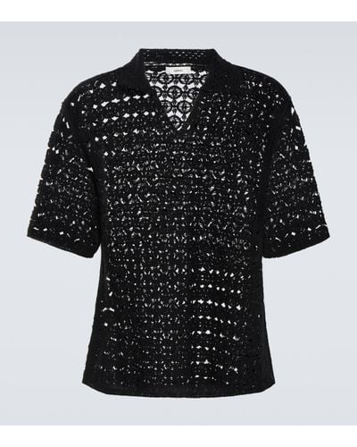Commas Crochet Cotton Shirt - Black