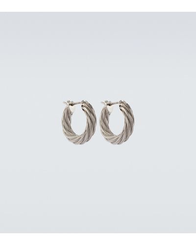 Bottega Veneta Cord Sterling Silver Hoop Earrings - White