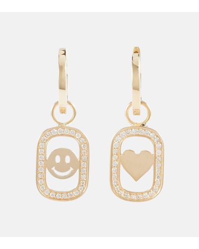 Sydney Evan Open Icon 14kt Gold Drop Earrings With Diamonds - Metallic