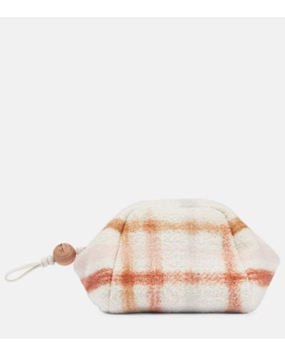 Loro Piana Puffy Small Cashmere And Silk Pouch - Pink