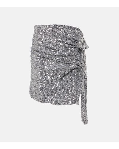 Rabanne Sequined Miniskirt - Grey