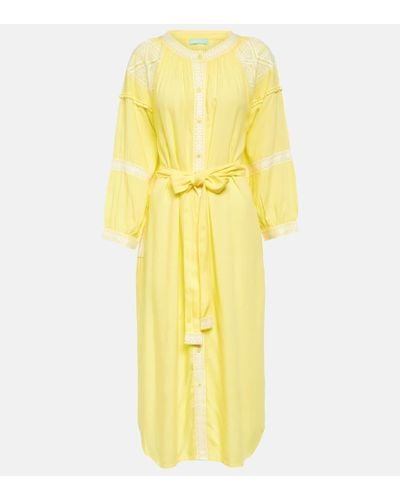 Melissa Odabash Ally Embroidered Midi Dress - Yellow