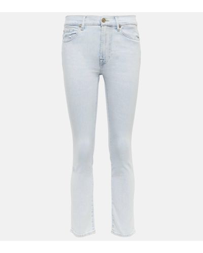 7 For All Mankind Roxanne Mid-rise Slim Jeans - Blue