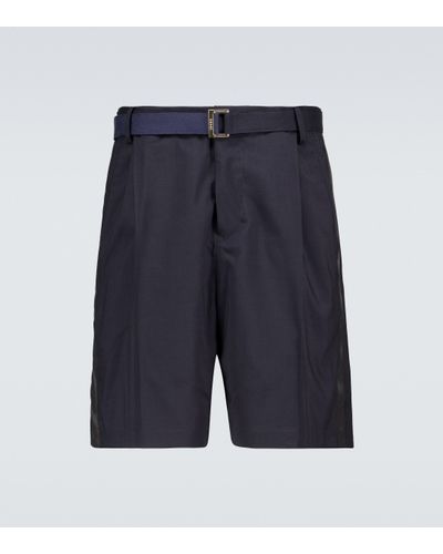 Sacai Shorts aus einem Wollgemisch - Blau