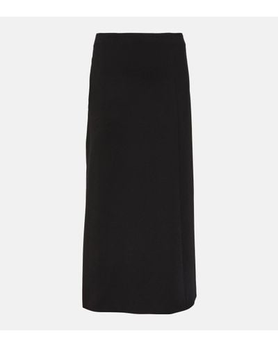 The Row Flores Asymmetric Scuba Maxi Skirt - Black