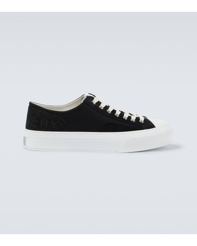Givenchy City Suede And Canvas Trainers - Black