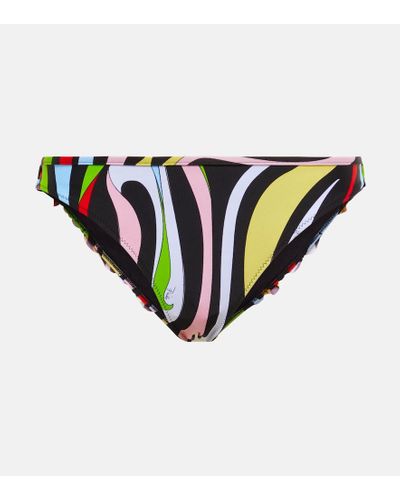 Emilio Pucci Printed Ruffled Bikini Bottoms - Multicolor