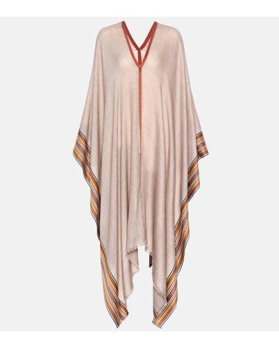 Loro Piana Poncho The Suitcase Stripe - Pink