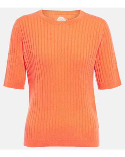 Jardin Des Orangers Ribbed-knit Cashmere Top - Orange