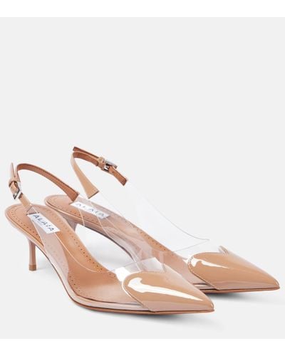 Alaïa Le Cour Patent Leather And Pu Slingback Court Shoes - Pink
