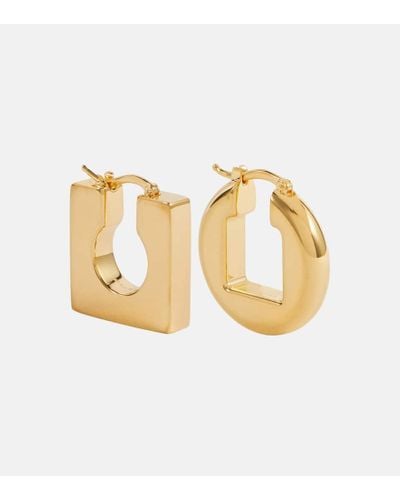 Jacquemus Pendientes Les Boucles Rond Carré - Amarillo