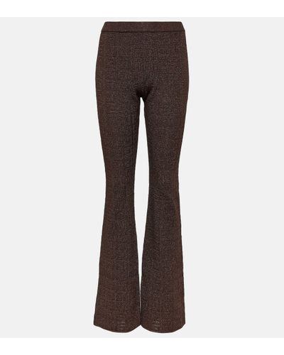 Givenchy 4g Jacquard Flared Trousers - Brown