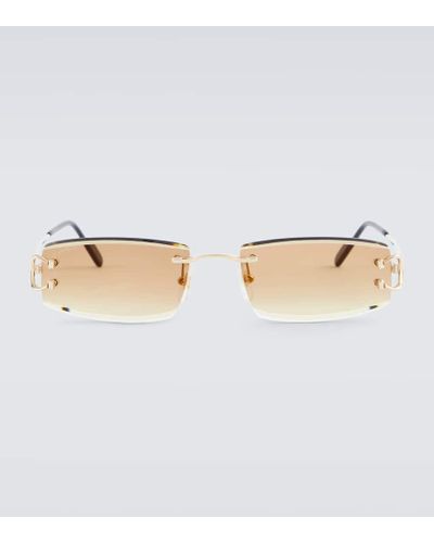 Cartier Signature C Rectangular Sunglasses - Natural