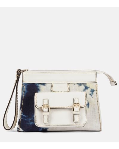 Chloé Chloe Edith Tie-dye Linen Clutch - Natural