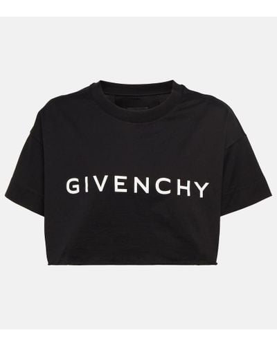 Givenchy Camiseta cropped con logo - Negro
