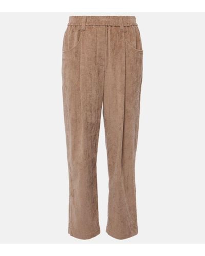 Brunello Cucinelli Pleated Straight Pants - Natural