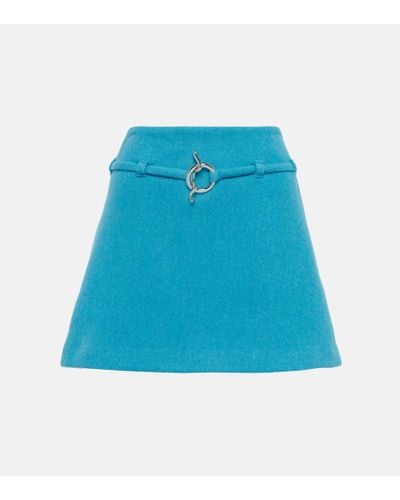 Ganni Minifalda en mezcla de lana - Azul