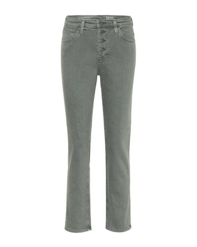 AG Jeans Isabelle High-rise Straight Jeans - Grey