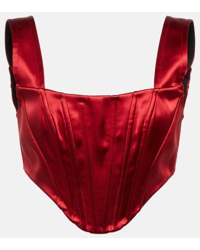 Dolce & Gabbana Bustier in raso - Rosso