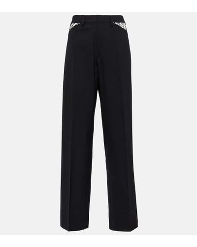 Dion Lee Cutout Wool Straight Pants - Black