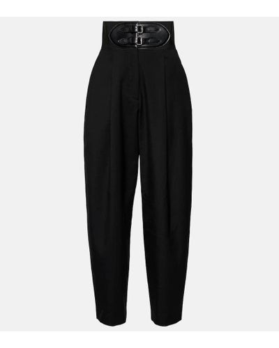 Alaïa High-rise Virgin Wool Tapered Pants - Black