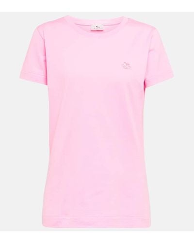 Etro Camiseta en jersey de algodon - Rosa