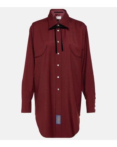 Maison Margiela Reversible Wool Gabardine Shirt - Red