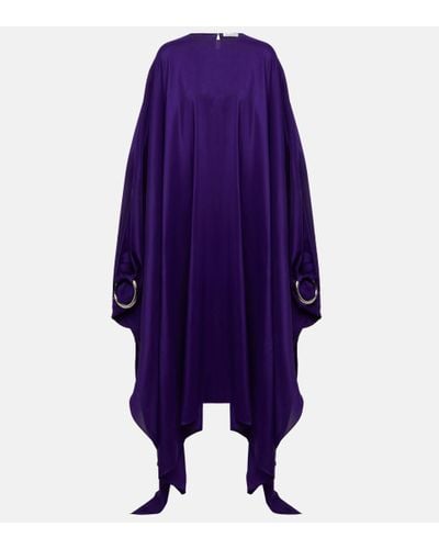 Alaïa Silk Georgette Kaftan Maxi Dress - Purple