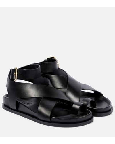 A.Emery Jalen Leather Sandals - Black