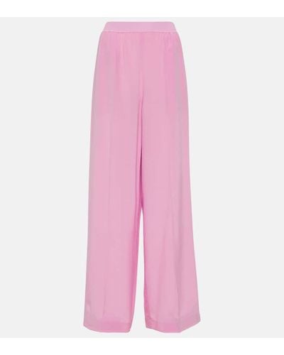 JOSEPH Hulin Silk Crepe Wide-leg Pants - Pink