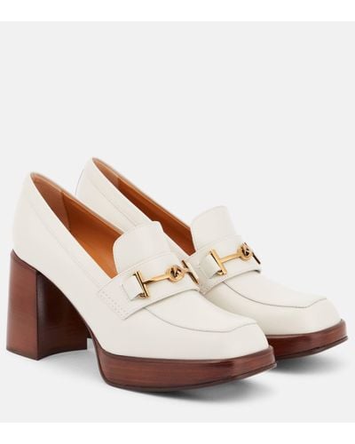 Tod's Double T Loafer Leather Court Shoes - White