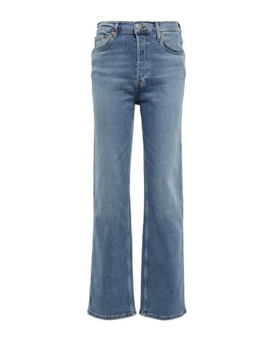 RE/DONE High-Rise Straight Jeans 90s - Blau