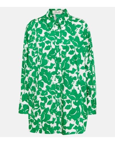 Diane von Furstenberg Camisa de algodon estampada - Verde