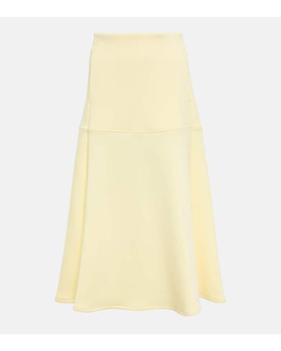 Max Mara Frine High-rise Midi Skirt - Yellow