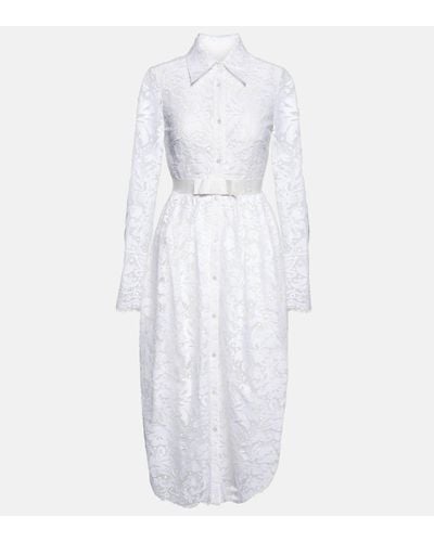Erdem Robe chemise Corrine en dentelle de coton melange - Blanc
