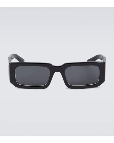 Prada Eckige Sonnenbrille Symbole - Schwarz