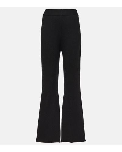 JOSEPH Wool-blend Knit Flared Trousers - Black