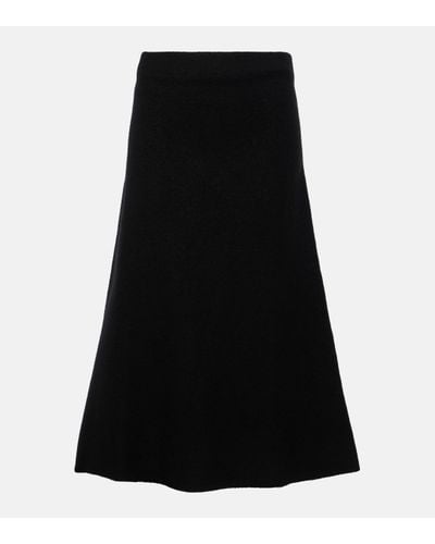 Jil Sander Wool Midi Skirt - Black