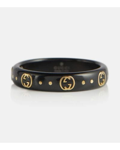 Gucci Icon Ring aus 18kt Gold und Korund - Schwarz