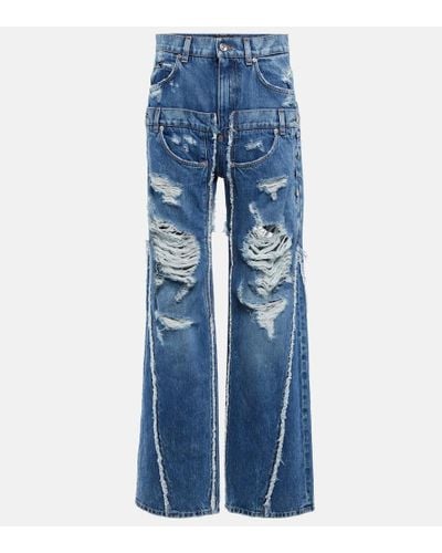 Dolce & Gabbana X Kim jeans en denim con patchwork - Azul
