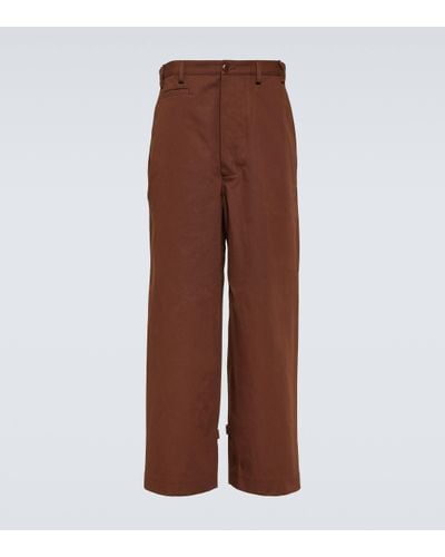 KENZO Cotton Canvas Trousers - Brown
