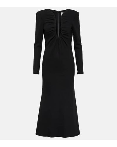 Roland Mouret Midi Dress With Plunging Neckline - Black