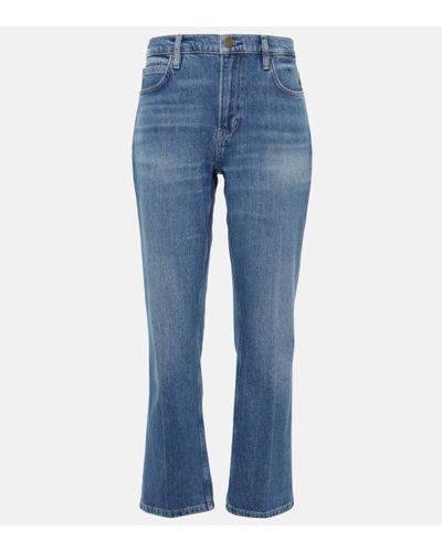 FRAME 70's Cropped Bootcut Jeans - Blue