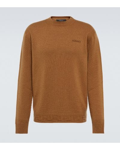 Versace La Greca Cashmere Sweater - Brown