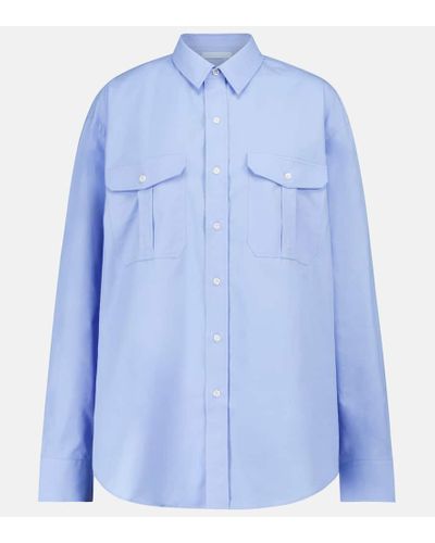 Wardrobe NYC Camisa de algodon - Azul