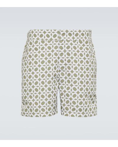 Frescobol Carioca Bedruckte Badeshorts Ipanema - Weiß