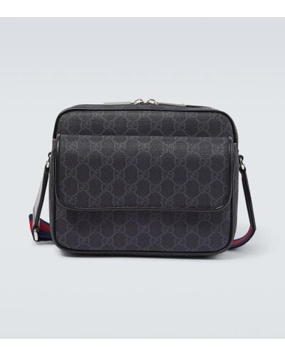 Gucci GG Supreme Small Faux Leather Crossbody Bag - Black